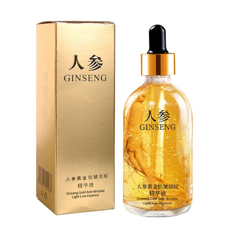 Eine Flasche Gesichtsserum mit Ginseng